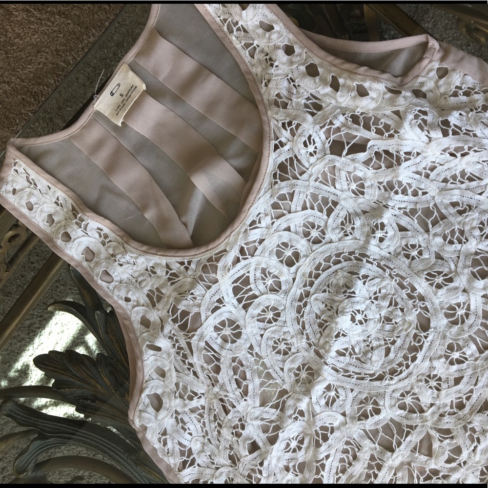 Pins and Needles tank crochet embroider sheer